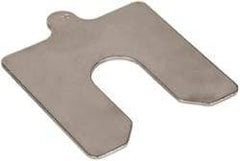 Made in USA - 5 Piece, 4 Inch Long x 4 Inch Wide x 0.1 Inch Thick, Slotted Shim Stock - Stainless Steel, 1-1/4 Inch Wide Slot - Exact Tool & Supply