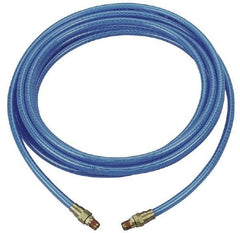 Coilhose Pneumatics - 5/16" ID 25' Long Multipurpose Air Hose - MNPT x MNPT Ends, 200 Working psi, -40 to 165°F, 1/4" Fitting, Transparent Blue - Exact Tool & Supply
