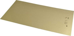 Made in USA - 12 Piece, 0.001 to 0.015 Inch Thickness, Brass Shim Stock Sheet Assortment - 12 Inch Long x 6 Inch Wide - Exact Tool & Supply