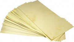 Made in USA - 15 Piece, 0.001 to 0.031 Inch Thickness, Brass Shim Stock Sheet Assortment - 12 Inch Long x 6 Inch Wide - Exact Tool & Supply