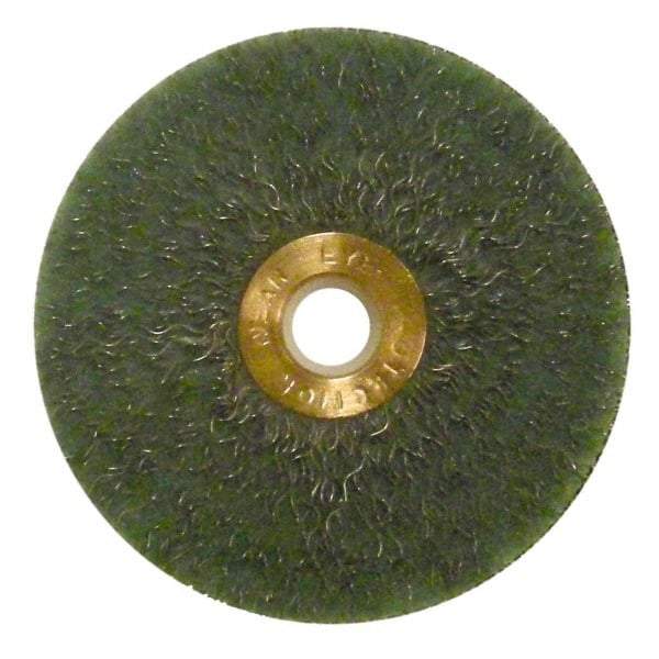Anderson - 3" OD, 1/2" Arbor Hole, Crimped Steel Wheel Brush - 1/4" Face Width, 1" Trim Length, 0.014" Filament Diam, 20,000 RPM - Exact Tool & Supply