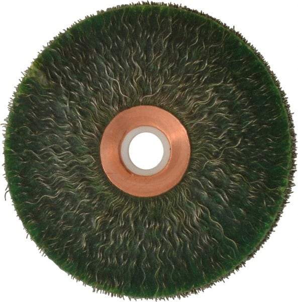 Anderson - 3" OD, 1/2" Arbor Hole, Crimped Steel Wheel Brush - 1/4" Face Width, 1" Trim Length, 0.0118" Filament Diam, 20,000 RPM - Exact Tool & Supply