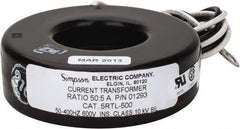 Simpson Electric - 2 VA Burden, 50 Amp AC Input, 5 Amp AC Output, 50 to 400 Hz, Panel Meter Donut Current Transformer - Screw Terminal, For Use with AC Ammeter - Exact Tool & Supply