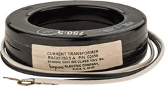Simpson Electric - 2 VA Burden, 750 Amp AC Input, 5 Amp AC Output, 50 to 400 Hz, Panel Meter Donut Current Transformer - Screw Terminal, For Use with AC Ammeter - Exact Tool & Supply