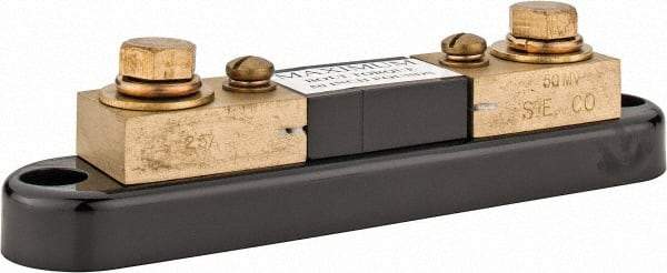 Simpson Electric - Panel Meter Portable Shunt - 25, 50 mV Drop, Screw Terminal, For Use with Falcon Series 200 mVDC Meters - Exact Tool & Supply