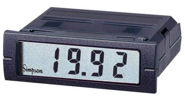 Simpson Electric - 3-1/2 Digits, Digital LCD, AC Ammeter, Panel Meter - 4-440 Hz, 250 VAC, Red - Exact Tool & Supply