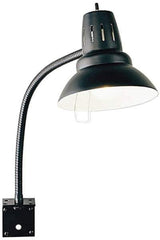Electrix - 22 Inch, Gooseneck, Bracket Mounted, Incandescent, Black, General Purpose Task Light - 100 Watt, Nonmagnifying - Exact Tool & Supply