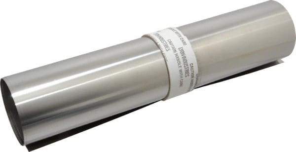 Made in USA - 50 Inch Long x 12 Inch Wide x 0.008 Inch Thick, Roll Shim Stock - Stainless Steel - Exact Tool & Supply