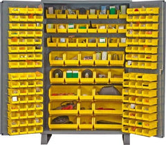 Durham - 171 Bin Storage Cabinet - Steel, 48" Wide x 24" Deep x 78" High, Gray - Exact Tool & Supply