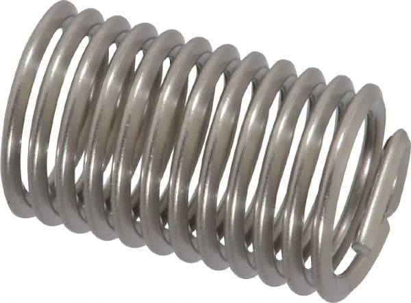 Heli-Coil - 5/8-11 UNC, 1-1/4" OAL, Free Running Helical Insert - 11-3/4 Free Coils, Tanged, 304 Stainless Steel, Bright Finish, 2D Insert Length - Exact Tool & Supply