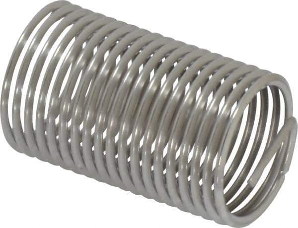 Heli-Coil - 5/8-18 UNF, 1-1/4" OAL, Free Running Helical Insert - 19-1/4 Free Coils, Tanged, 304 Stainless Steel, Bright Finish, 2D Insert Length - Exact Tool & Supply