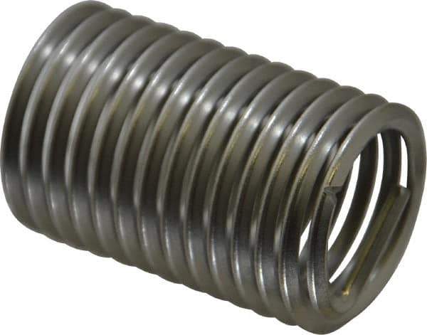 Heli-Coil - 7/8-9 UNC, 1-3/4" OAL, Free Running Helical Insert - 13-3/4 Free Coils, Tanged, 304 Stainless Steel, Bright Finish, 2D Insert Length - Exact Tool & Supply