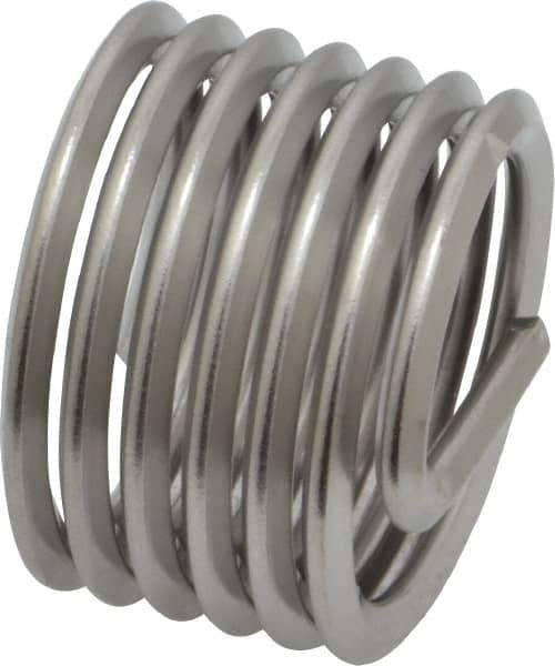 Heli-Coil - 1-8 UNC, 1" OAL, Free Running Helical Insert - 6-3/8 Free Coils, Tanged, 304 Stainless Steel, Bright Finish, 1D Insert Length - Exact Tool & Supply
