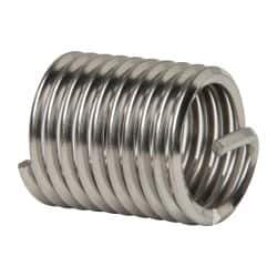 Heli-Coil - 1-8 UNC, 1-1/2" OAL, Free Running Helical Insert - 10-1/8 Free Coils, Tanged, 304 Stainless Steel, Bright Finish, 1-1/2D Insert Length - Exact Tool & Supply