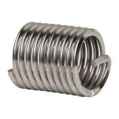 Heli-Coil - 1-8 UNC, 1-1/2" OAL, Free Running Helical Insert - 10-1/8 Free Coils, Tanged, 304 Stainless Steel, Bright Finish, 1-1/2D Insert Length - Exact Tool & Supply