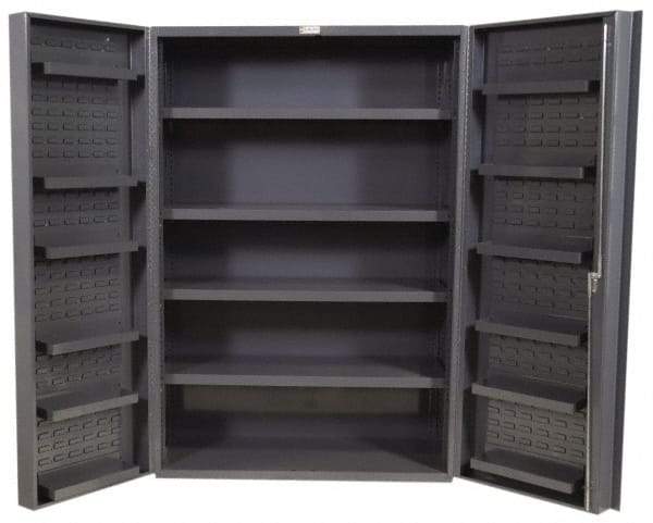 Durham - 16 Shelf Storage Cabinet - Steel, 36" Wide x 24" Deep x 72" High, Gray - Exact Tool & Supply