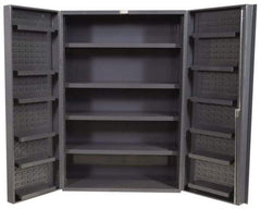 Durham - 16 Shelf Storage Cabinet - Steel, 36" Wide x 24" Deep x 72" High, Gray - Exact Tool & Supply