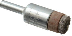 Anderson - 1/2" Brush Diam, Crimped, End Brush - 1/4" Diam Shank, 3/32" Pilot Diam, 20,000 Max RPM - Exact Tool & Supply