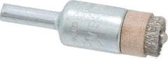 Anderson - 1/2" Brush Diam, Crimped, End Brush - 1/4" Diam Shank, 5/32" Pilot Diam, 20,000 Max RPM - Exact Tool & Supply