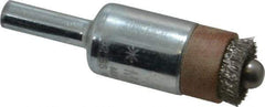 Anderson - 1/2" Brush Diam, Crimped, End Brush - 1/4" Diam Shank, 1/4" Pilot Diam, 20,000 Max RPM - Exact Tool & Supply