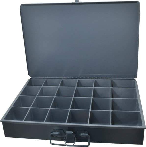 Durham - 24 Compartment Small Steel Storage Drawer - 13-3/8 Inches Wide x 9-1/4 Inches Deep - Exact Tool & Supply
