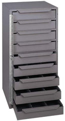 Durham - 9 Drawer, Adjustable Compartment, Small Parts Lockable Storage Cabinet - 12-1/8" Deep x 12-5/8" Wide x 24-1/2" High - Exact Tool & Supply