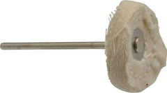 Made in USA - 1" Diam x 1/4" Thick, Mounted Polishing Wheel - Fine Grade, 3/32" Shank Diam - Exact Tool & Supply