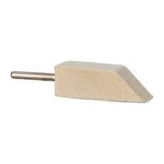 Made in USA - 1/2" Diam, 1/8" Shank Diam, Taper Shaped Mounted Bob - Medium Density, 1/2" Head Length, 1-1/2" Shank Length, Wool Felt, for Reciprocating Tools - Exact Tool & Supply