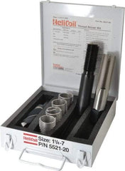 Heli-Coil - 4 Inserts, 1-1/4 - 7 UNC, Thread Repair Kit - 1.875" Insert Length - Exact Tool & Supply