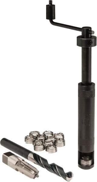 Heli-Coil - 12 Inserts, 1/4-18, Thread Repair Kit - Includes Drill, Installation Tool and Tap - Exact Tool & Supply
