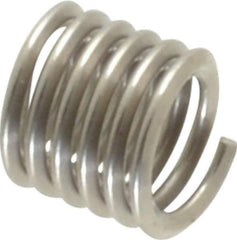 Heli-Coil - #8-32 UNC, 0.246" OAL, Free Running Helical Insert - 6 Free Coils, Tanged, Stainless Steel, Bright Finish, 1-1/2D Insert Length - Exact Tool & Supply
