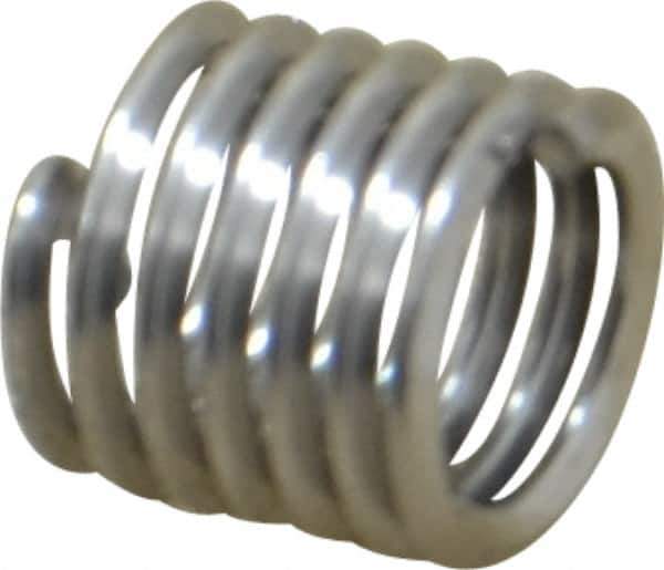 Heli-Coil - 5/16-18 UNC, 0.469" OAL, Free Running Helical Insert - 6-5/8 Free Coils, Tanged, Stainless Steel, Bright Finish, 1-1/2D Insert Length - Exact Tool & Supply