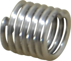 Heli-Coil - 5/16-18 UNC, 0.469" OAL, Free Running Helical Insert - 6-5/8 Free Coils, Tanged, Stainless Steel, Bright Finish, 1-1/2D Insert Length - Exact Tool & Supply