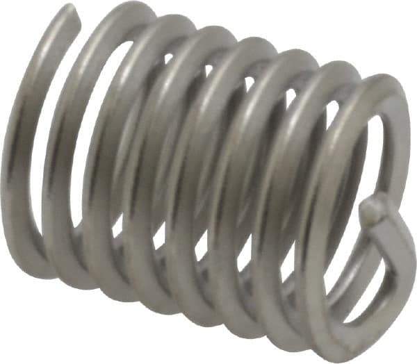 Heli-Coil - 7/16-14 UNC, 0.656" OAL, Free Running Helical Insert - 7-3/8 Free Coils, Tanged, Stainless Steel, Bright Finish, 1-1/2D Insert Length - Exact Tool & Supply