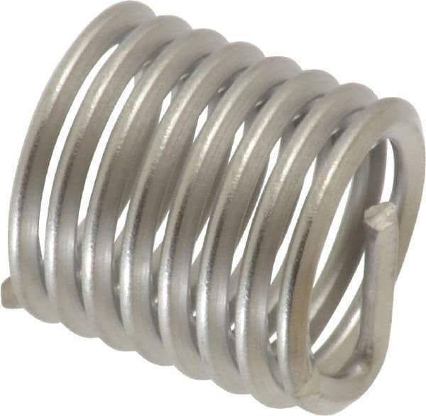 Heli-Coil - 1/2-13 UNC, 3/4" OAL, Free Running Helical Insert - 7-7/8 Free Coils, Tanged, Stainless Steel, Bright Finish, 1-1/2D Insert Length - Exact Tool & Supply