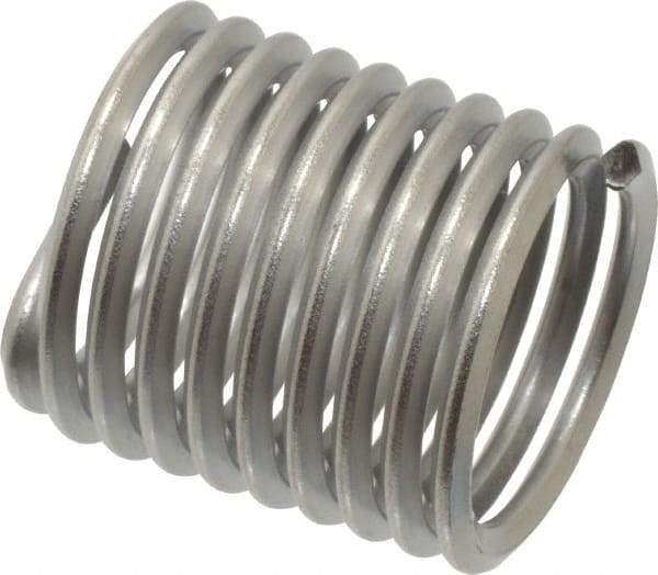 Heli-Coil - 3/4-10 UNC, 1-1/8" OAL, Free Running Helical Insert - 9-3/8 Free Coils, Tanged, Stainless Steel, Bright Finish, 1-1/2D Insert Length - Exact Tool & Supply
