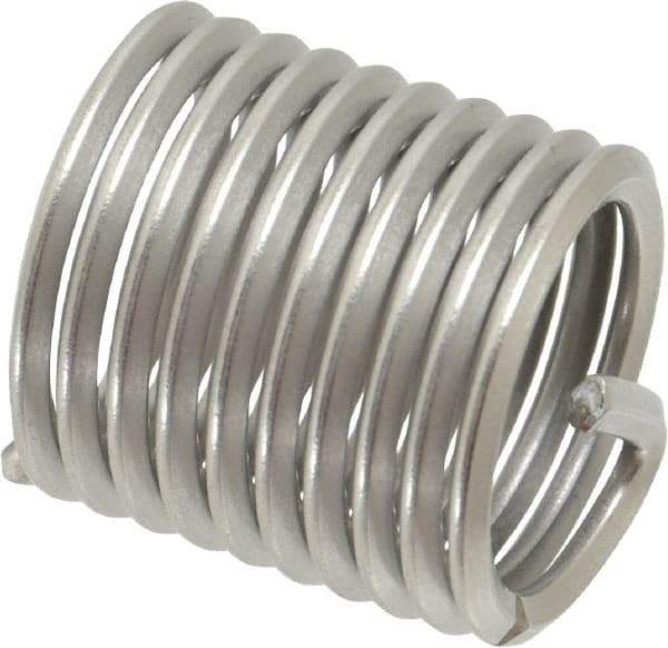 Heli-Coil - 7/8-9 UNC, 1.312" OAL, Free Running Helical Insert - 10 Free Coils, Tanged, Stainless Steel, Bright Finish, 1-1/2D Insert Length - Exact Tool & Supply