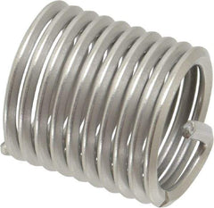 Heli-Coil - 7/8-9 UNC, 1.312" OAL, Free Running Helical Insert - 10 Free Coils, Tanged, Stainless Steel, Bright Finish, 1-1/2D Insert Length - Exact Tool & Supply