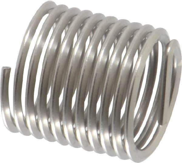 Heli-Coil - 7/16-20 UNF, 0.656" OAL, Free Running Helical Insert - 10-5/8 Free Coils, Tanged, Stainless Steel, Bright Finish, 1-1/2D Insert Length - Exact Tool & Supply