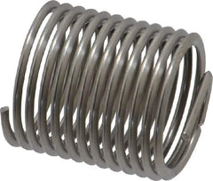 Heli-Coil - 1/2-20 UNF, 3/4" OAL, Free Running Helical Insert - 12-3/8 Free Coils, Tanged, Stainless Steel, Bright Finish, 1-1/2D Insert Length - Exact Tool & Supply