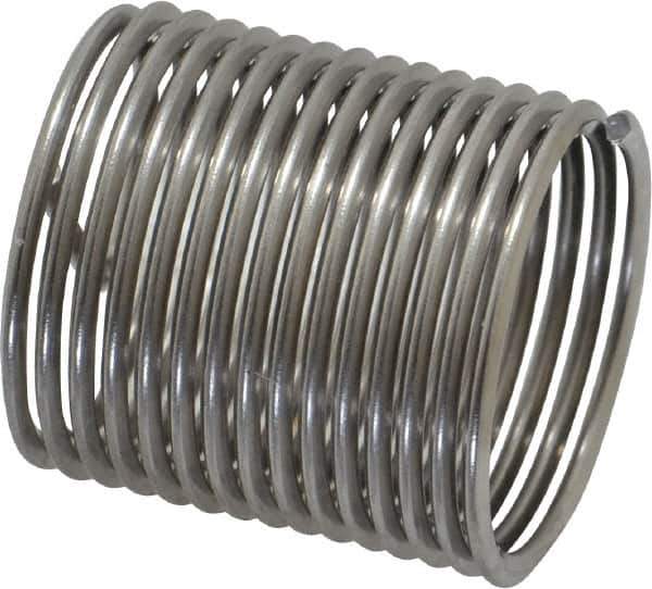 Heli-Coil - 3/4-16 UNF, 1-1/8" OAL, Free Running Helical Insert - 15-1/8 Free Coils, Tanged, Stainless Steel, Bright Finish, 1-1/2D Insert Length - Exact Tool & Supply