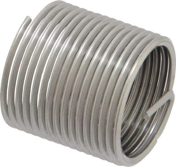 Heli-Coil - 7/8-14 UNF, 1.312" OAL, Free Running Helical Insert - 15-1/2 Free Coils, Tanged, Stainless Steel, Bright Finish, 1-1/2D Insert Length - Exact Tool & Supply