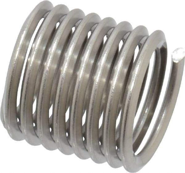 Heli-Coil - M12x1.75 Metric Coarse, 18mm OAL, Free Running Helical Insert - 8-1/4 Free Coils, Tanged, Stainless Steel, Bright Finish, 1-1/2D Insert Length - Exact Tool & Supply