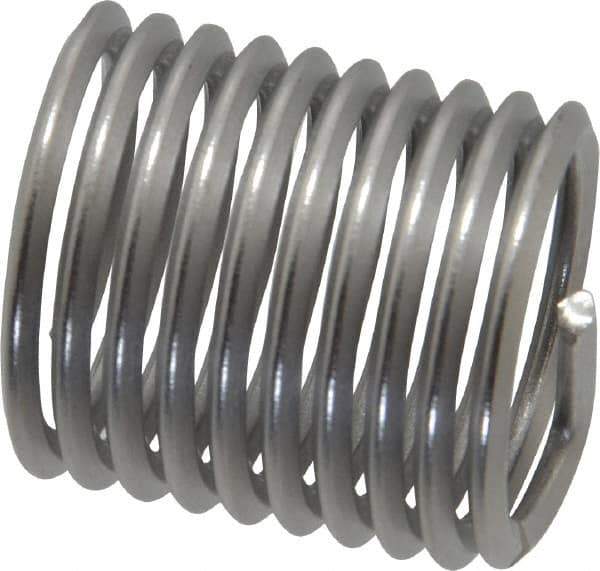 Heli-Coil - M20x2.50 Metric Coarse, 30mm OAL, Free Running Helical Insert - 13-5/8 Free Coils, Tanged, Stainless Steel, Bright Finish, 1-1/2D Insert Length - Exact Tool & Supply