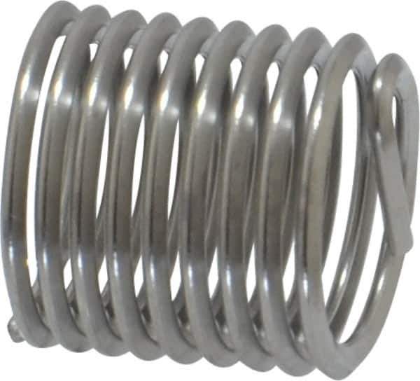 Heli-Coil - M8x1.00 Metric Fine, 12mm OAL, Free Running Helical Insert - 9-3/8 Free Coils, Tanged, Stainless Steel, Bright Finish, 1-1/2D Insert Length - Exact Tool & Supply