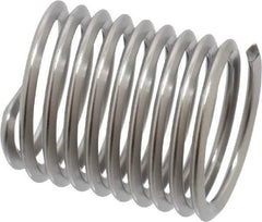 Heli-Coil - M10x1.25 Metric Fine, 15mm OAL, Free Running Helical Insert - 9-1/2 Free Coils, Tanged, Stainless Steel, Bright Finish, 1-1/2D Insert Length - Exact Tool & Supply