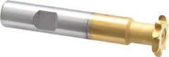 Whitney Tool Co. - 1/16" Radius, 1/8" Circle Diam, 3/4" Cutter Diam, Shank Connection, Convex Radius Cutter - 1/2" Shank Diam, 3" OAL, High Speed Steel, TiN Finish, Profile Ground, 8 Teeth, Weldon Flat - Exact Tool & Supply