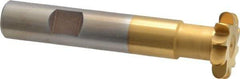 Whitney Tool Co. - 3/32" Radius, 3/16" Circle Diam, 7/8" Cutter Diam, Shank Connection, Convex Radius Cutter - 1/2" Shank Diam, 3" OAL, High Speed Steel, TiN Finish, Profile Ground, 10 Teeth, Weldon Flat - Exact Tool & Supply