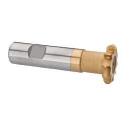 Whitney Tool Co. - 1/8" Radius, 1/4" Circle Diam, 1-1/4" Cutter Diam, Shank Connection, Convex Radius Cutter - 3/4" Shank Diam, 3-1/2" OAL, High Speed Steel, TiN Finish, Profile Ground, 10 Teeth, Weldon Flat - Exact Tool & Supply