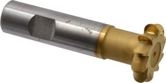 Whitney Tool Co. - 5/32" Radius, 5/16" Circle Diam, 1-5/16" Cutter Diam, Shank Connection, Convex Radius Cutter - 3/4" Shank Diam, 3-1/2" OAL, High Speed Steel, TiN Finish, Profile Ground, 10 Teeth, Weldon Flat - Exact Tool & Supply